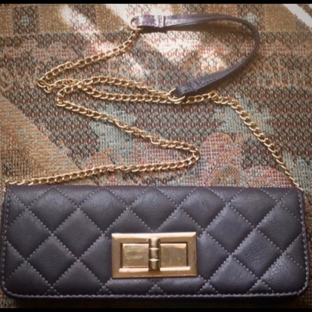 Diamond Quilted Convertible Flap-over bag-EGGPLANT